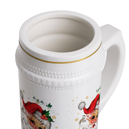 Festive Vintage-Style Santa Beer Stein Mug
