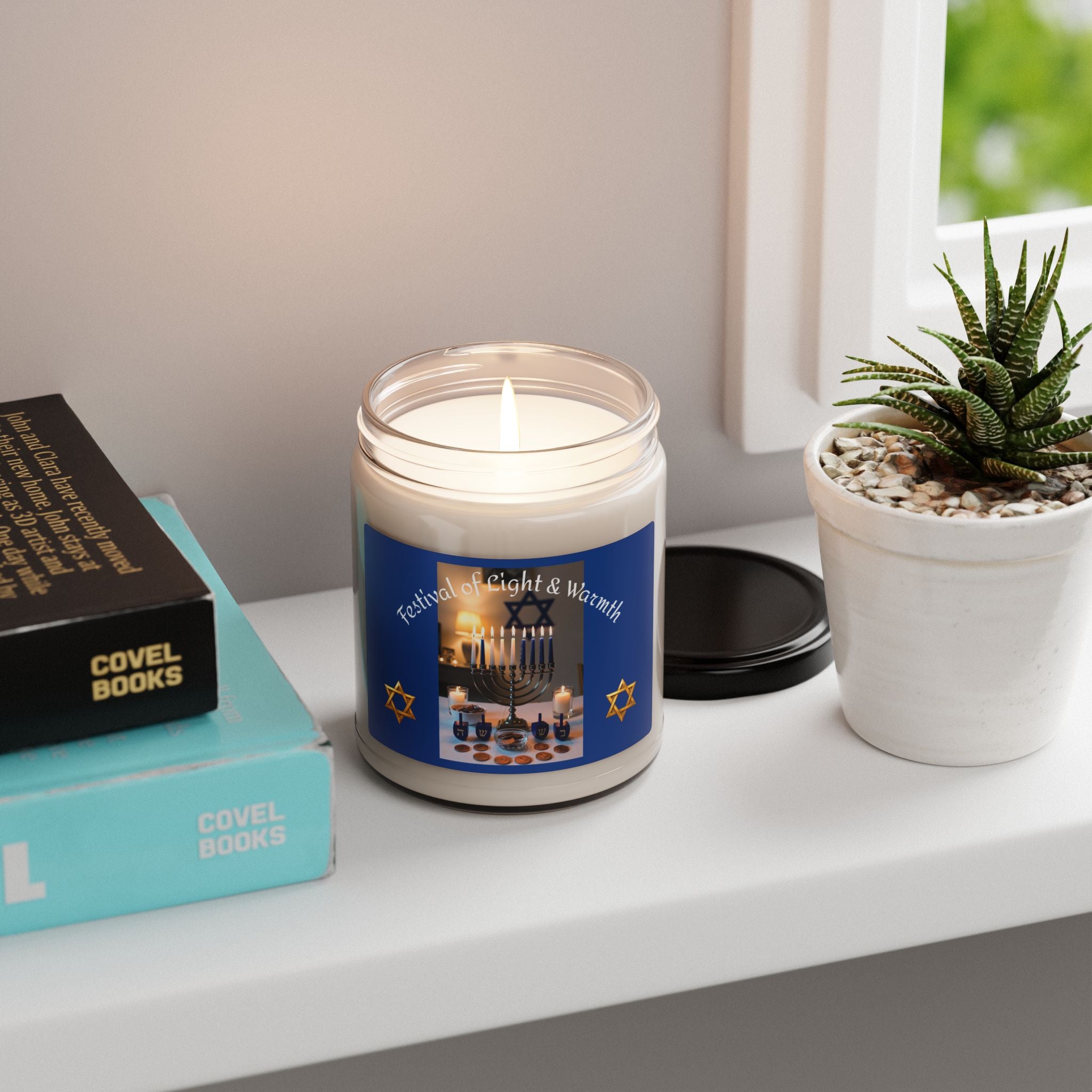 Hanukkah Soy Candle — "Festival of Light & Warmth" 9oz Scented Jar