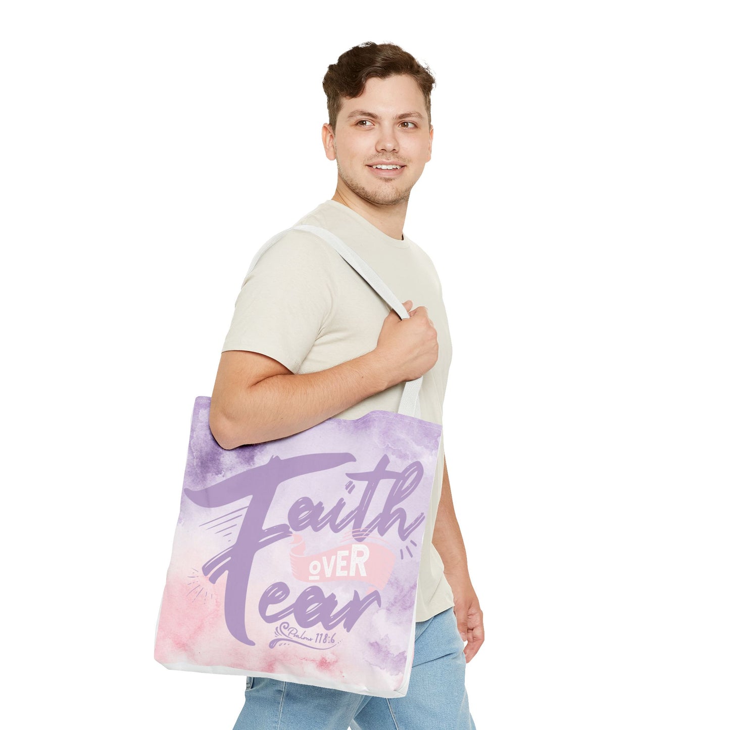 Inspirational Tote Bag - "Faith Over Fear"