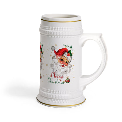 Festive Vintage-Style Santa Beer Stein Mug