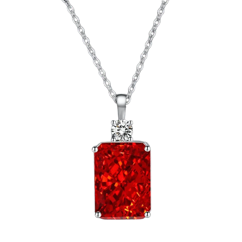 Multicolor Ice Flower Cut CZ Pendant Necklace, 10*14mm 5A Cubic Zirconia, 6 Color Options, Dainty Luxe Pendant