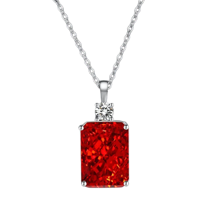 Multicolor Ice Flower Cut CZ Pendant Necklace, 10*14mm 5A Cubic Zirconia, 6 Color Options, Dainty Luxe Pendant