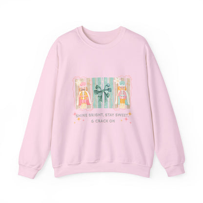 Shine Bright, Stay Sweet, Crack on Christmas Sweatshirt