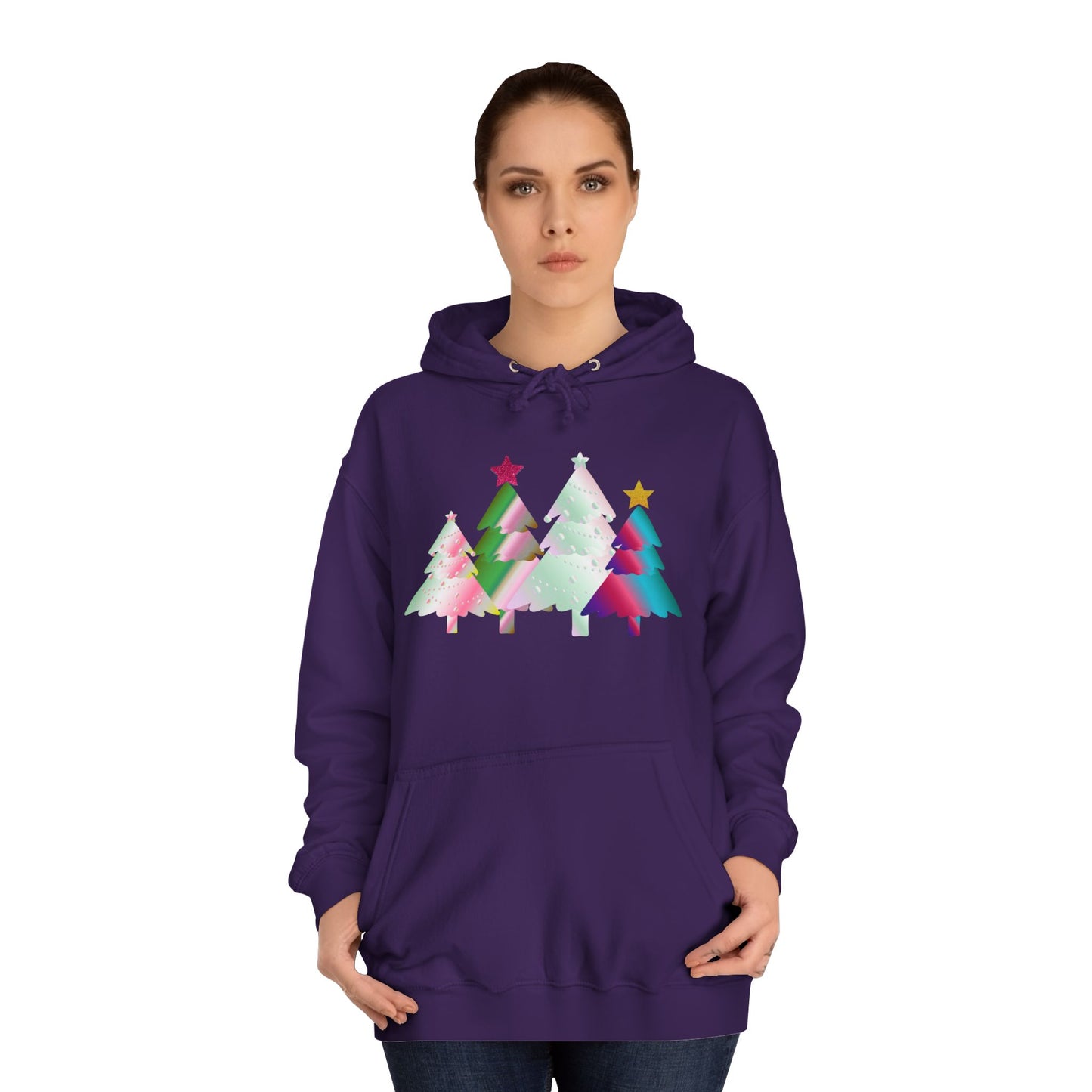 Colorful Holiday Trees Hoodie