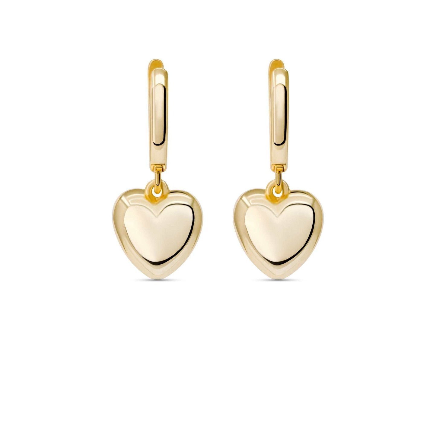 Puffed Heart Drop Earrings