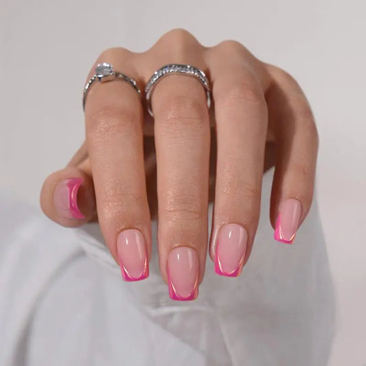 Metallic Petal Square Nails - Press on Nails | Long Lasting & Reusable