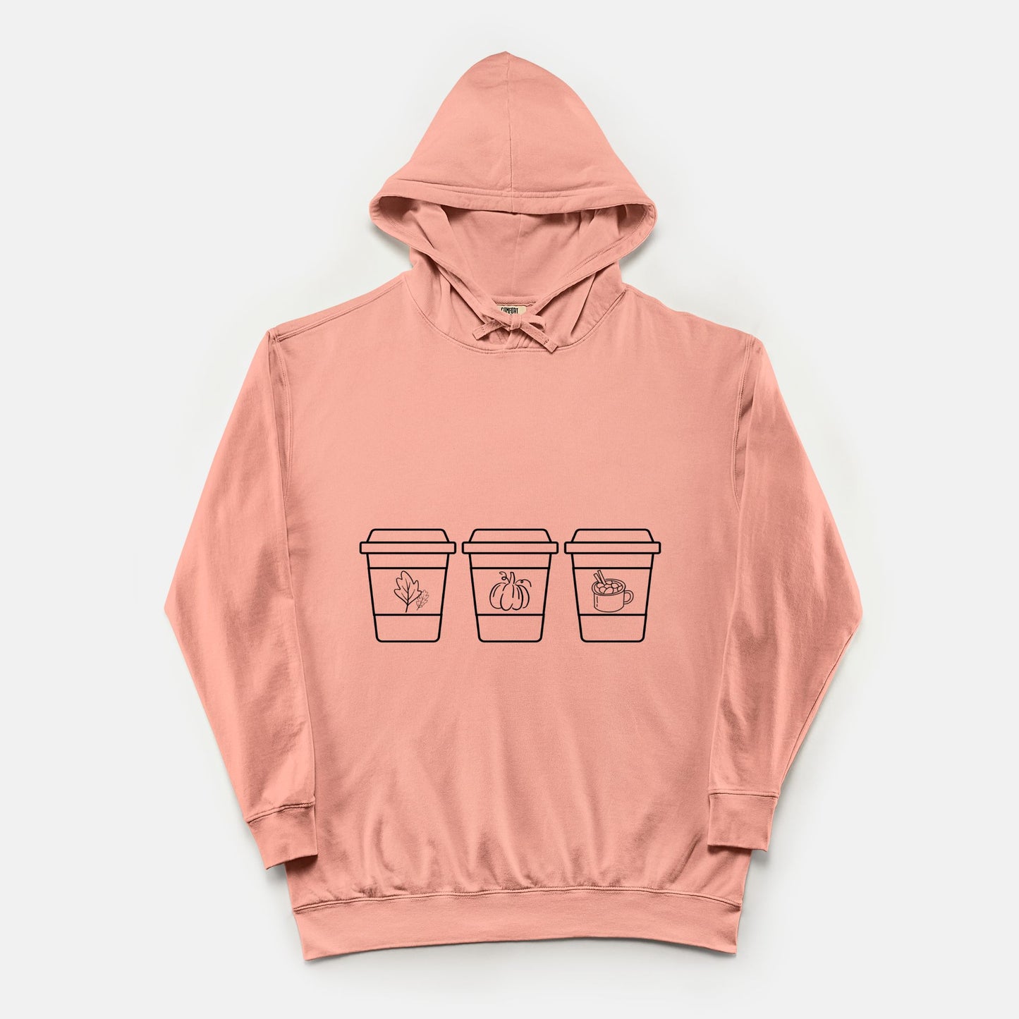 Coffee Cup Comfort Color Lightweight Hooded Sweatshirt