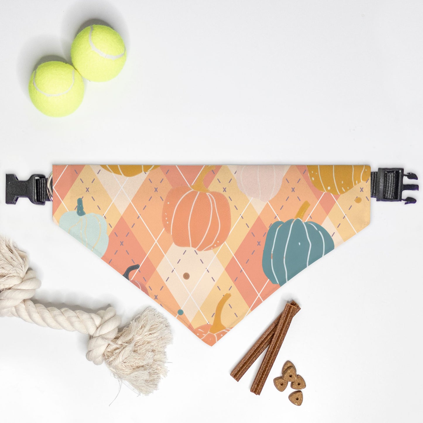 Pumpkins and Plaid Collar Pet Bandana (LG & XL)