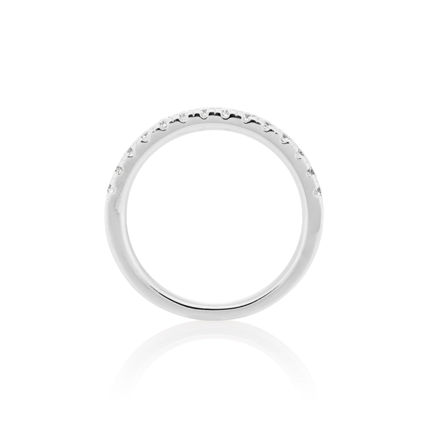 1.8mm Moissanite Half Eternity Ring in 925 Sterling Silver