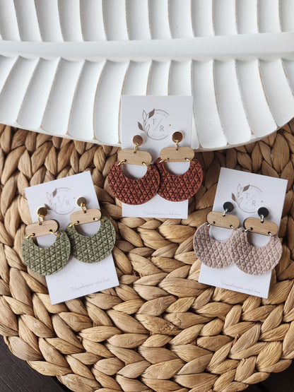 Billie|statement leather and wood dangle