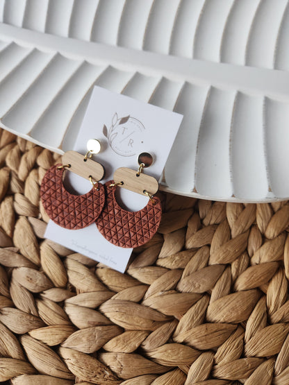 Billie|statement leather and wood dangle