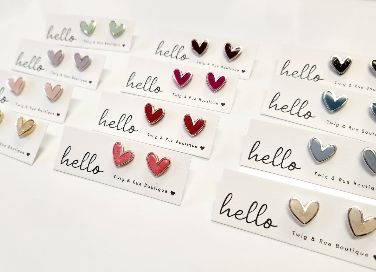 Heart Clay Stud Earrings