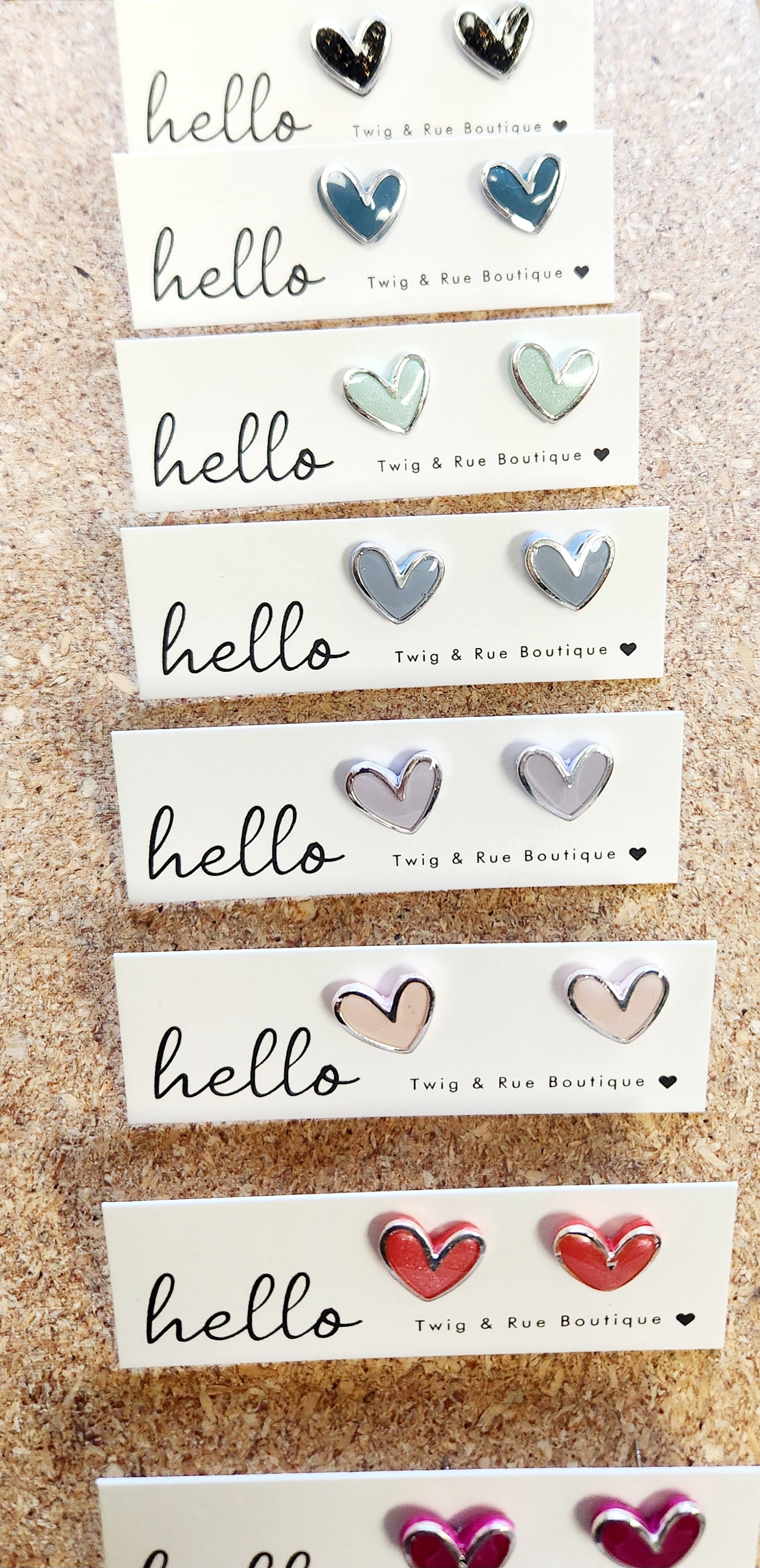Heart Clay Stud Earrings