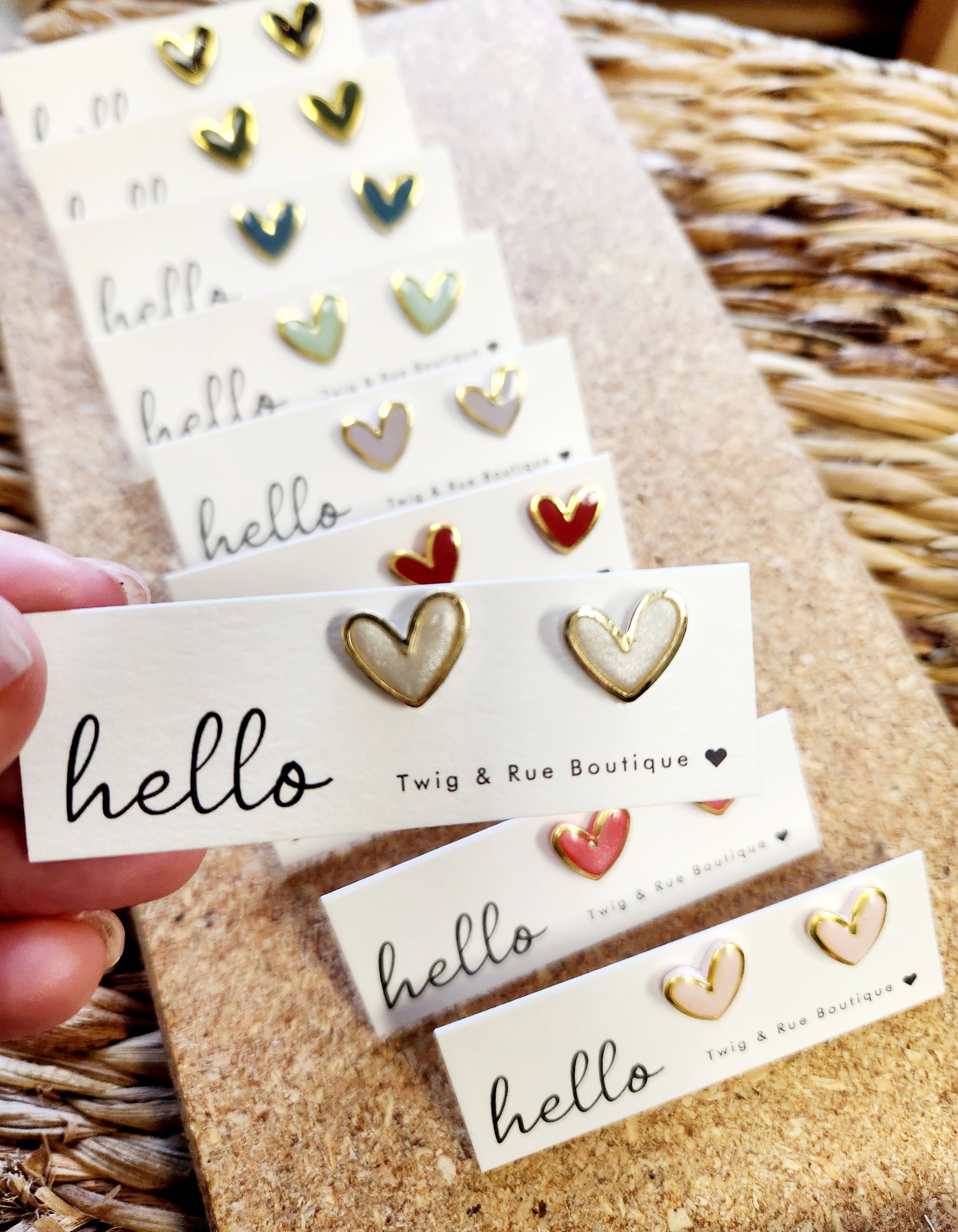 Heart Clay Stud Earrings