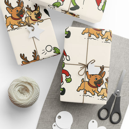 Exclusive Twin Bully Whimsical Holiday Wrapping Paper