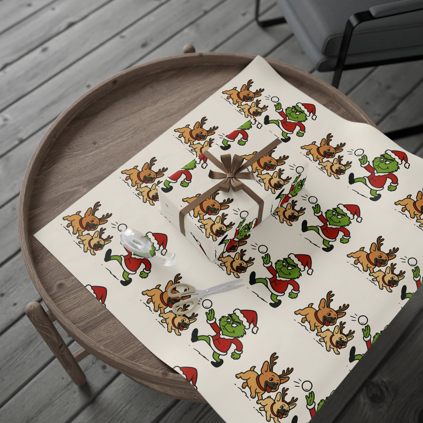 Exclusive Twin Bully Whimsical Holiday Wrapping Paper