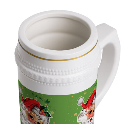 Festive Vintage-Style Santa Beer Stein Mug