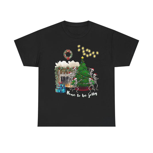 Christmas Radiology T-Shirt - Bone to be Jolly, Xray Skeletons