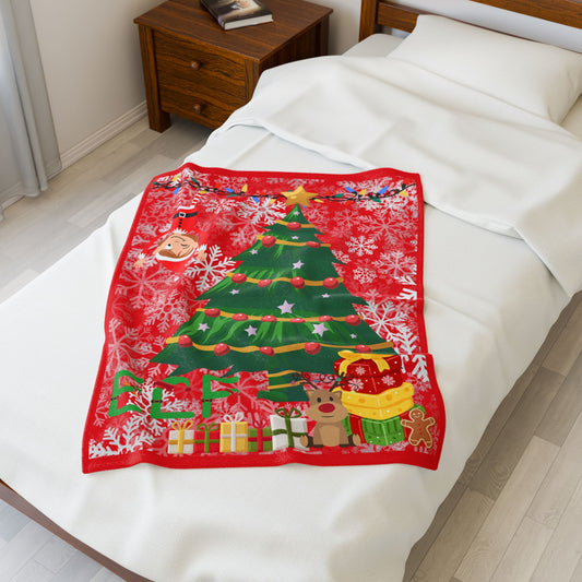 Velveteen Plush Blanket - Elf Christmas Holiday