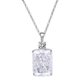 Multicolor Ice Flower Cut CZ Pendant Necklace, 10*14mm 5A Cubic Zirconia, 6 Color Options, Dainty Luxe Pendant