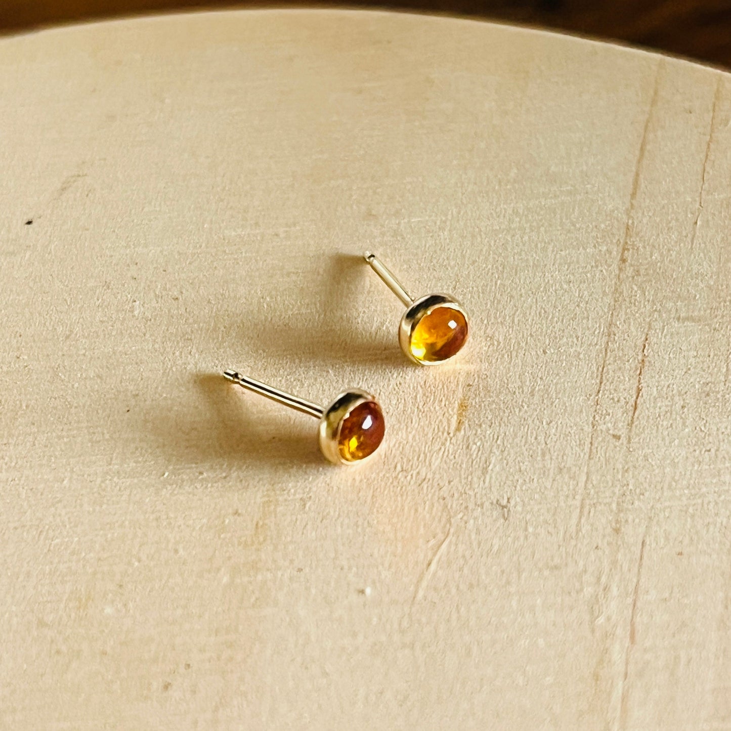 CITRINE STUD EARRINGS