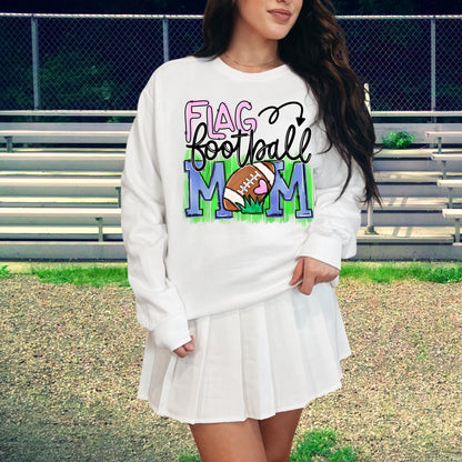 Flag Football Mom - Tee or Sweatshirt, multiple colors available