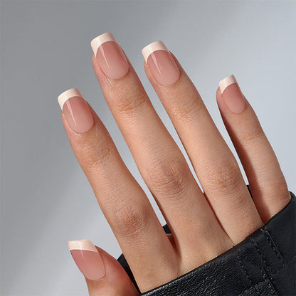 Classic French Square Nails - Press On Nails | Long Lasting & Reusable