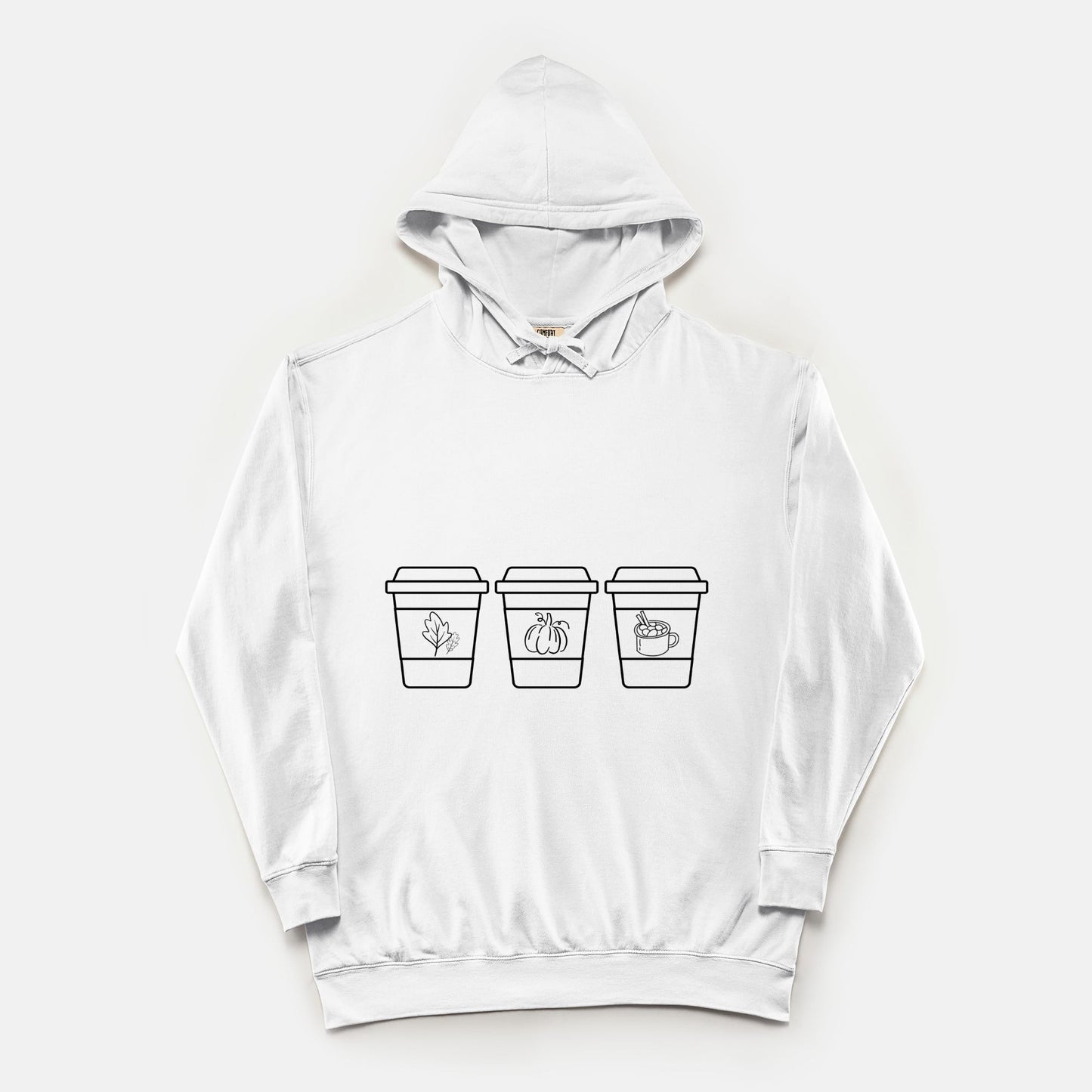 Coffee Cup Comfort Color Lightweight Hooded Sweatshirt