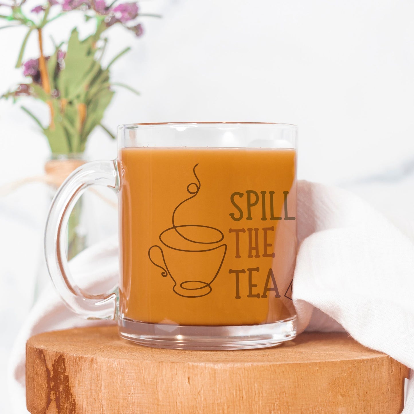 Spill the Tea Glass Mug