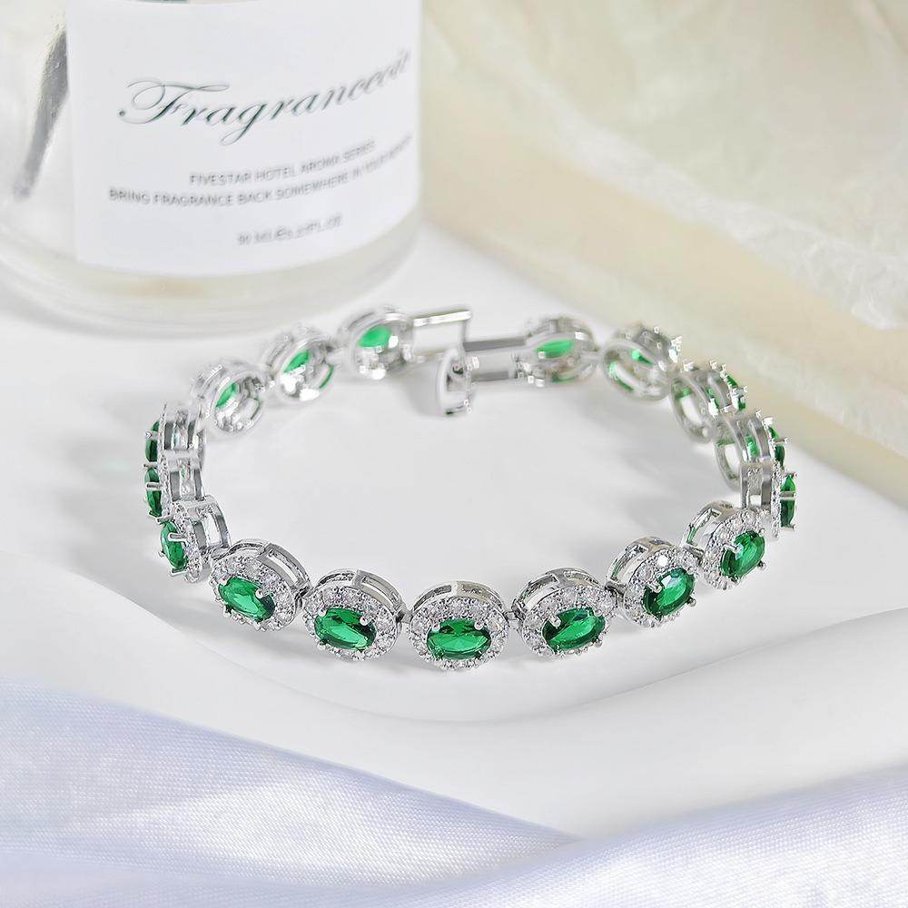 Colorful CZ Halo Tennis Bracelet, Multicolor Gemstone Bridal Jewelry, Unique Pattern Gift for Her, Cubic Zirconia Bridesmaid Bracelet