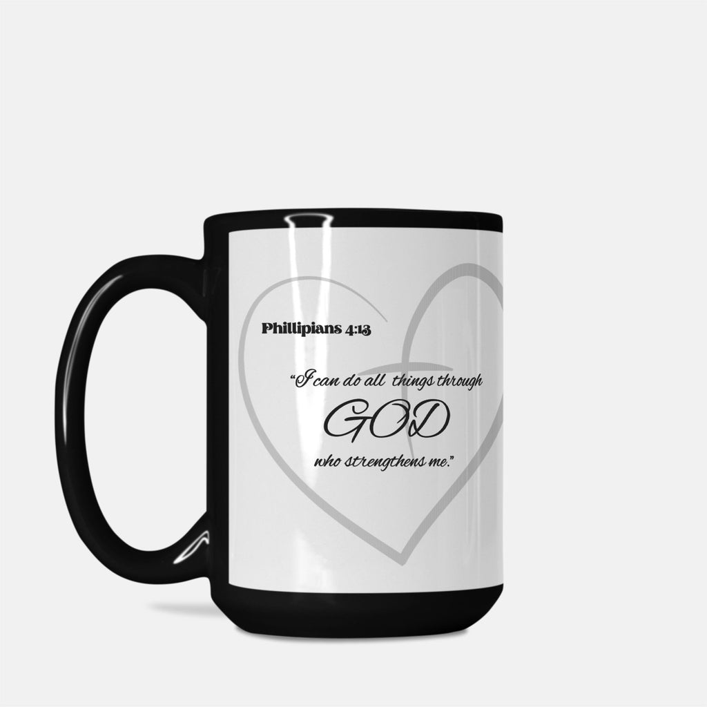 Phillipians 4:13 Mug 15oz. -Black