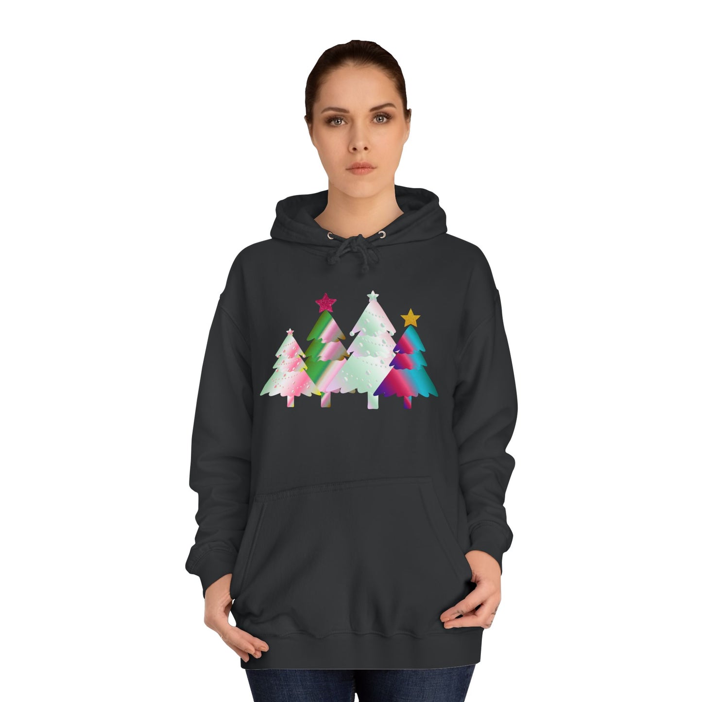 Colorful Holiday Trees Hoodie