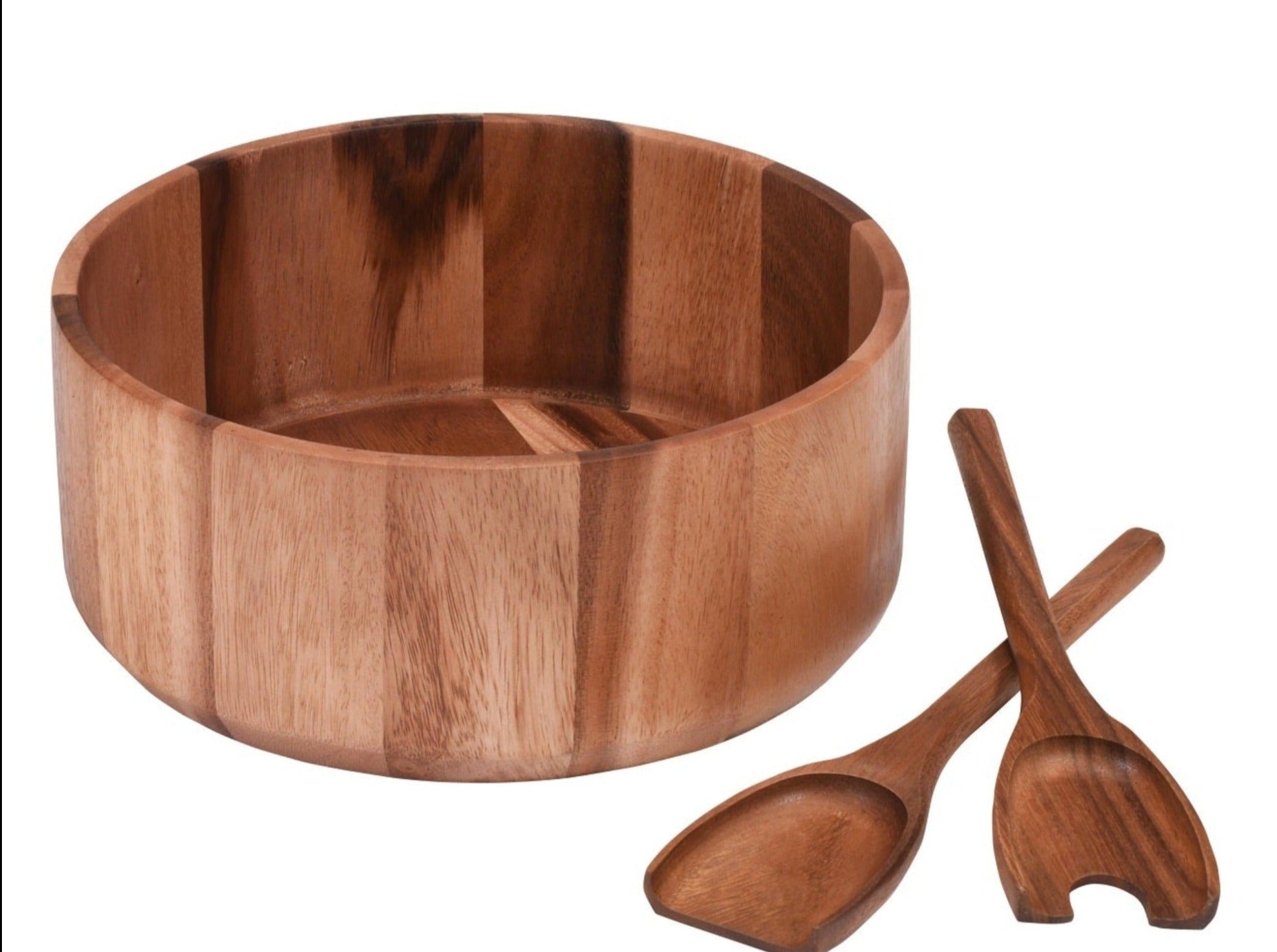 Extra Large Acacia Wood Salad Bowl Set