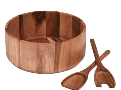 Extra Large Acacia Wood Salad Bowl Set