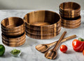 Large Salad Bowl with Servers and 4 Individuals - 330B7