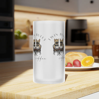 Twin Bully Coffee Frosted Glass Beer Mug