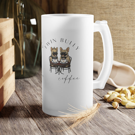 Twin Bully Coffee Frosted Glass Beer Mug