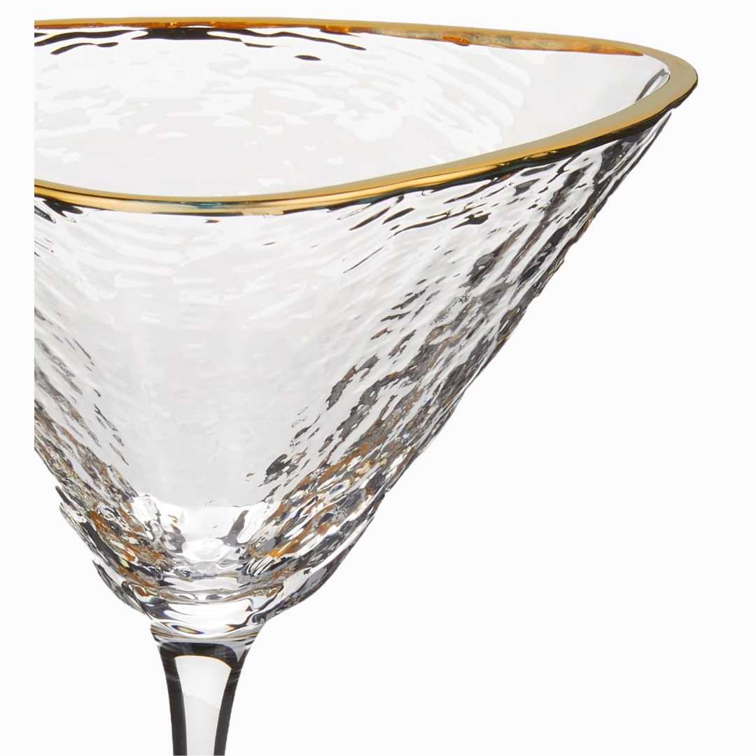 Clear Hammered Cocktail Glasses