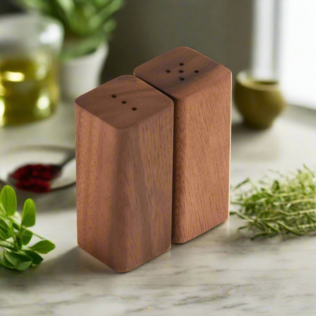 Acacia Wood Salt and Pepper Shakers