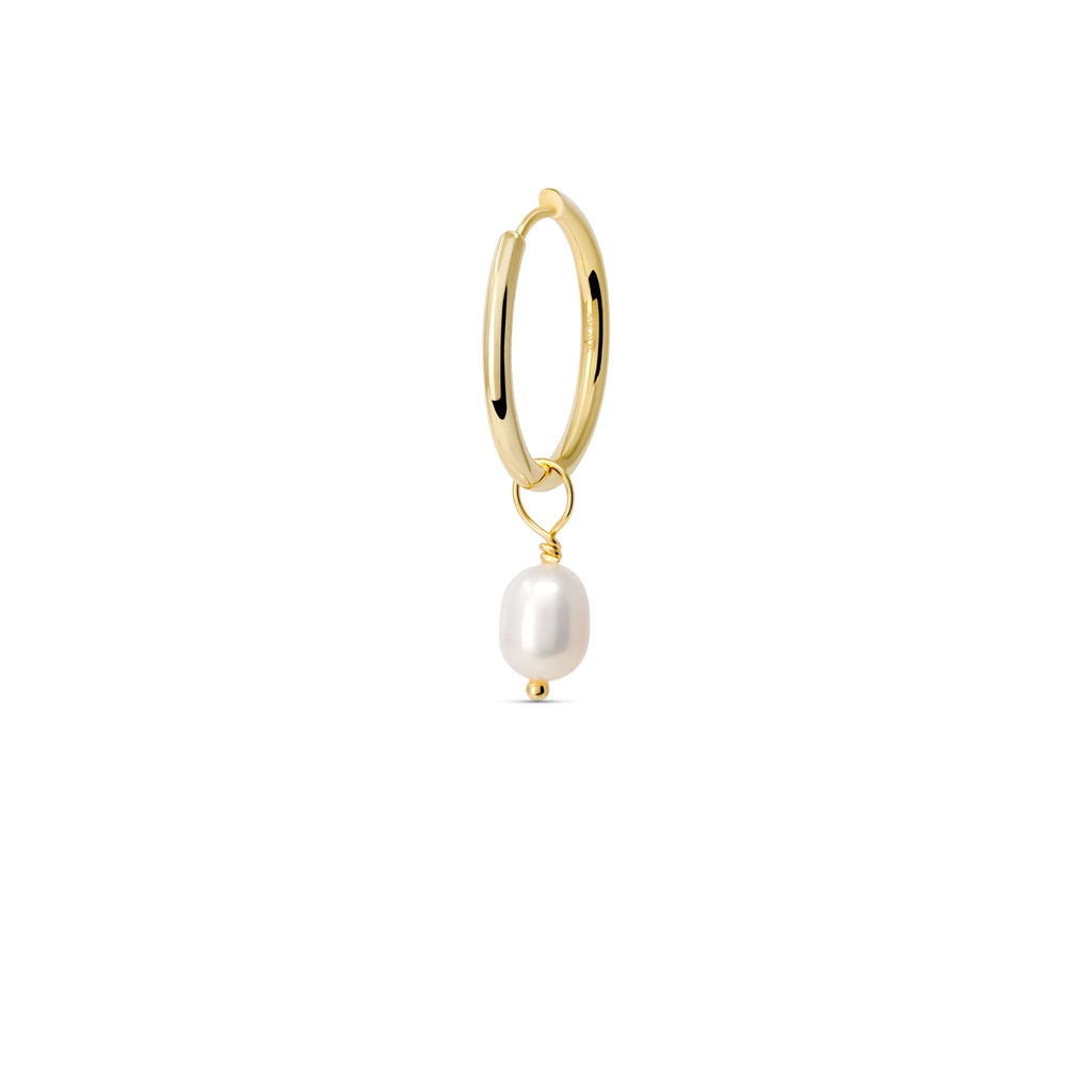 Pearl Huggie Hoops