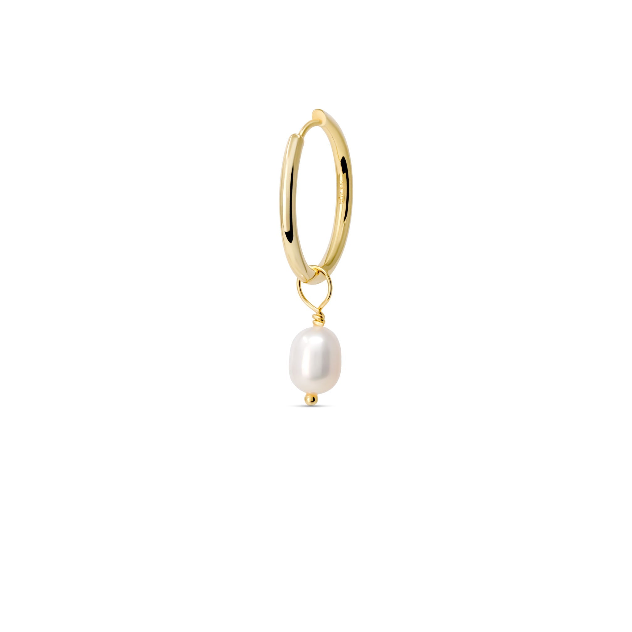 Pearl Huggie Hoops