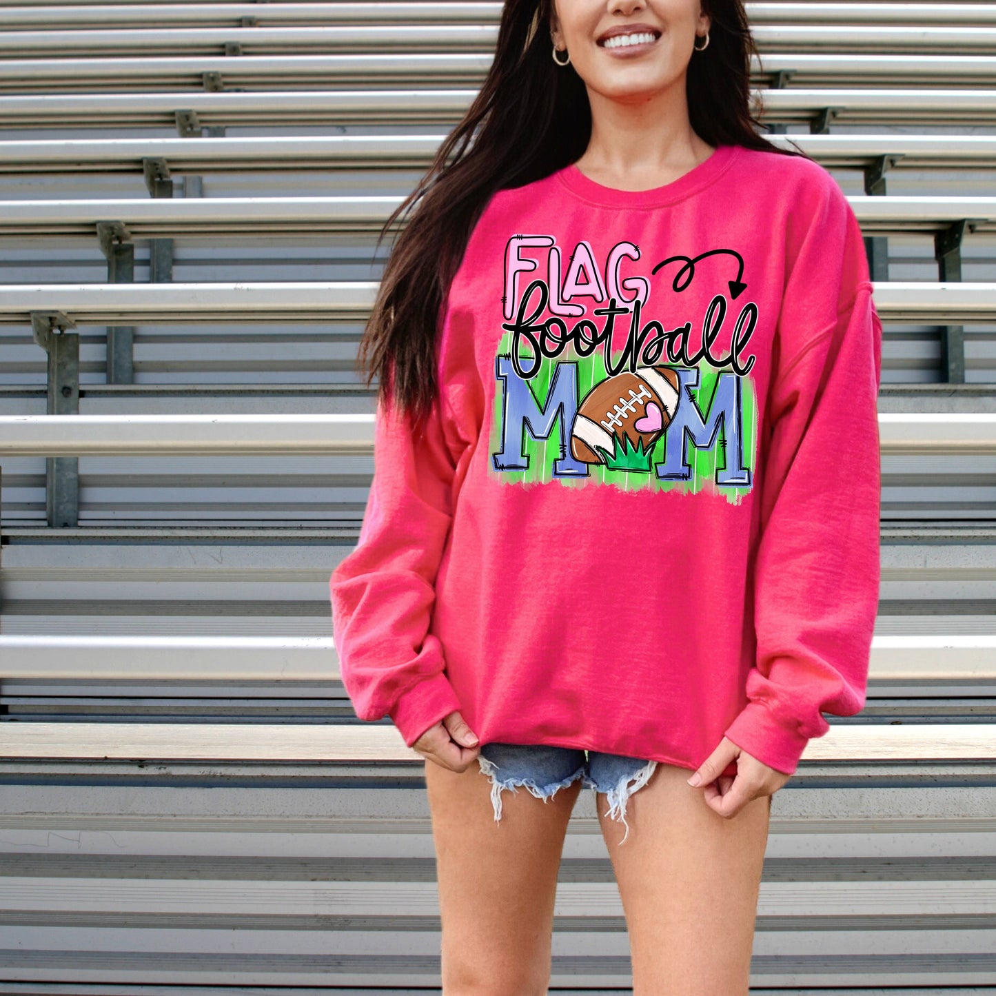 Flag Football Mom - Tee or Sweatshirt, multiple colors available