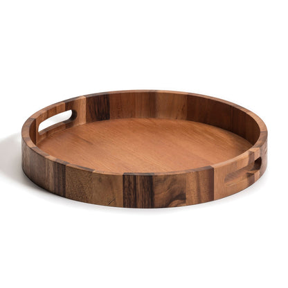 Round Acacia Wood Serving and Charcuterie Tray