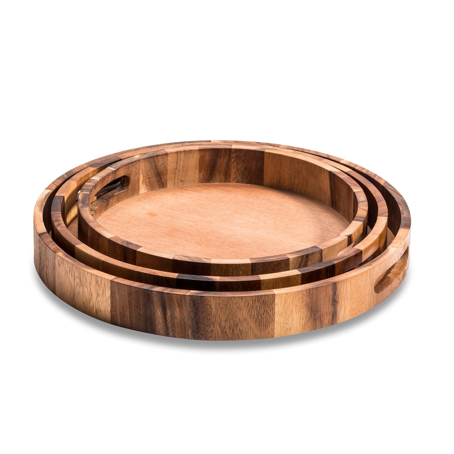 Round Acacia Wood Serving and Charcuterie Tray