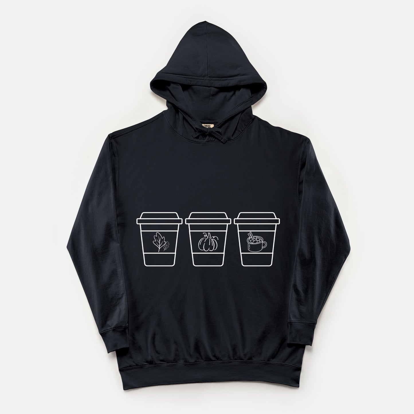 Coffee Cup Comfort Color Lightweight Hooded Sweatshirt