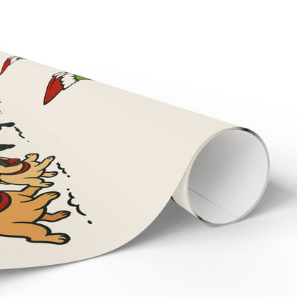 Exclusive Twin Bully Whimsical Holiday Wrapping Paper