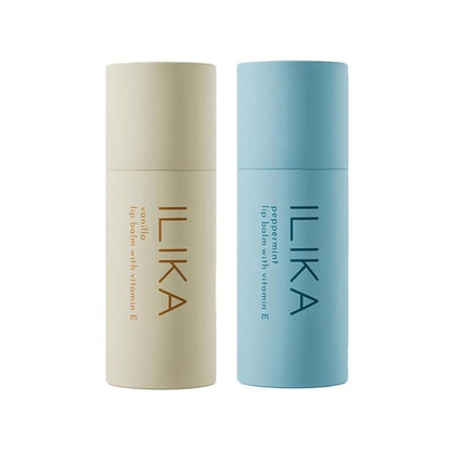 ILIKA 2 Pack Organic Lip Balm- Vanilla & Peppermint