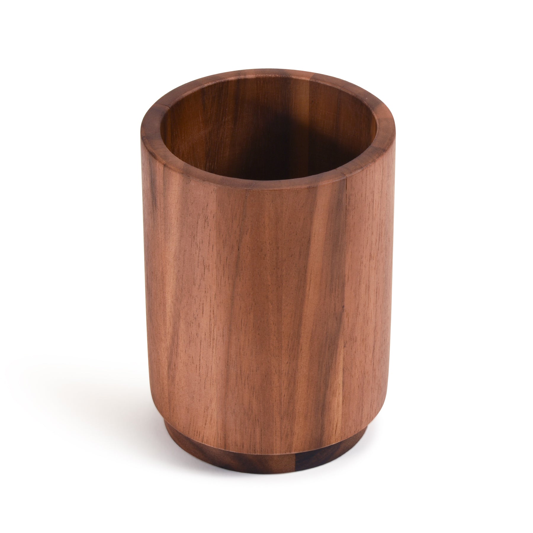 Acacia Wood Rotating Lazy Susan Utensil Holder