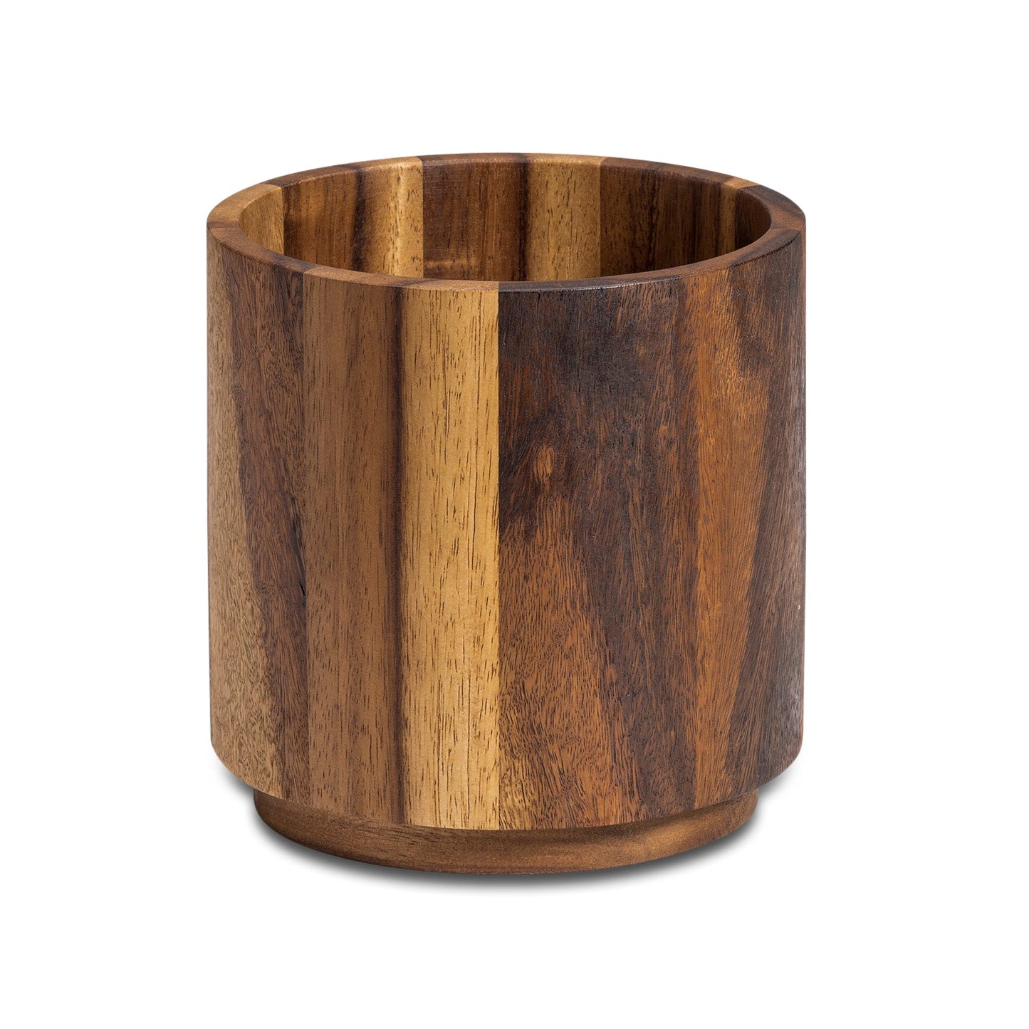 Acacia Wood Rotating Lazy Susan Utensil Holder
