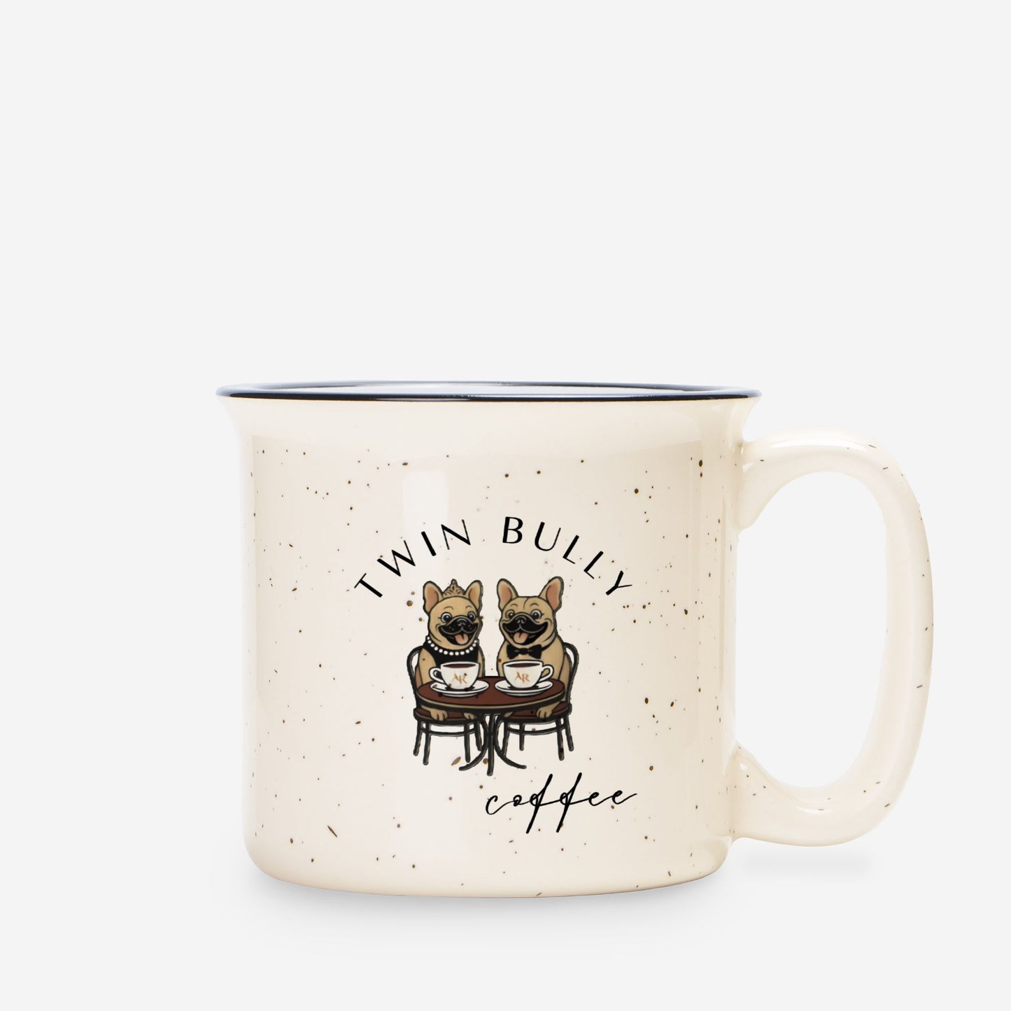 Twin Bully Ceramic Mug Speckled Cream -13oz